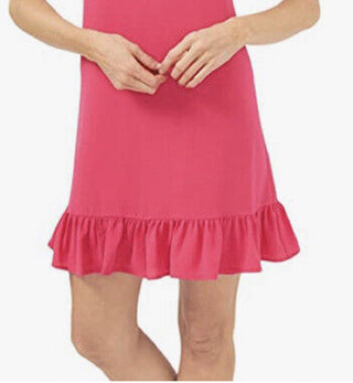 Vestido feminino CeCe com mangas esvoaçantes e babados, rosa, tamanho médio