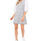 Vestido tweed feminino Riley &amp; Rae com mangas bufantes, azul, tamanho 14