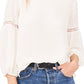 Blusa feminina Vince Camuto com detalhe de renda em crepe, marrom, tamanho X-S