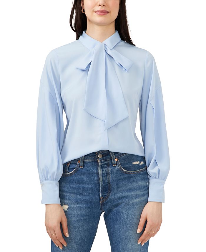 Blusa Camille Amarrada com Decote Azul Riley &amp; Rae Feminina Tamanho Médio
