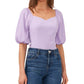 Blusa feminina Riley &amp; Rae com manga bufante, roxa, tamanho X-S