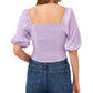 Blusa feminina Riley &amp; Rae com manga bufante, roxa, tamanho X-S