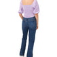 Blusa feminina Riley &amp; Rae com manga bufante, roxa, tamanho X-S