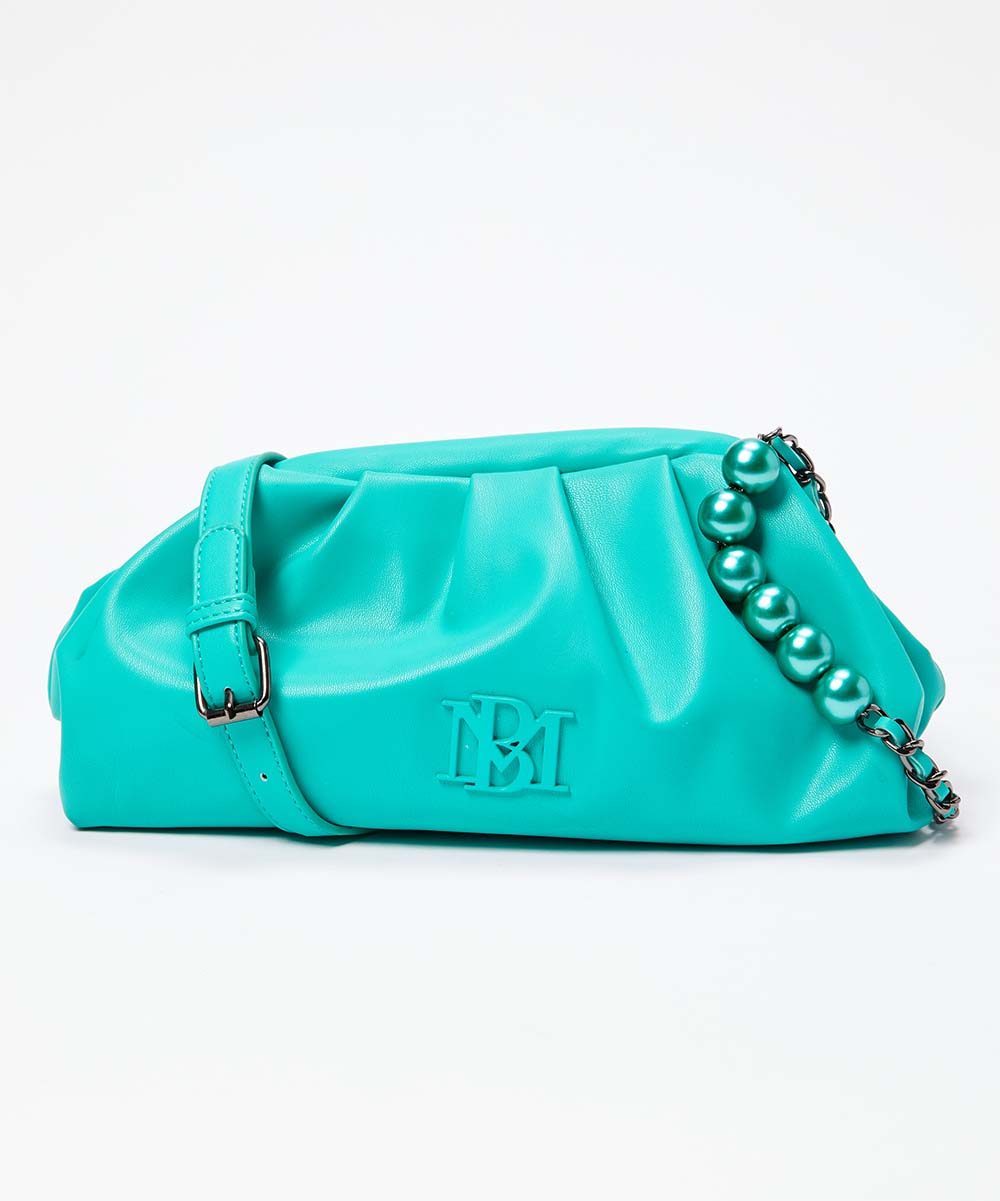 Bolsa transversal Badgley Mischka verde com contas