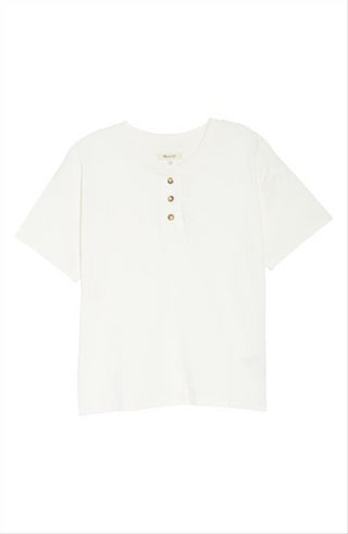 Camiseta Madewell Parkview Henley em azul farol tamanho grande