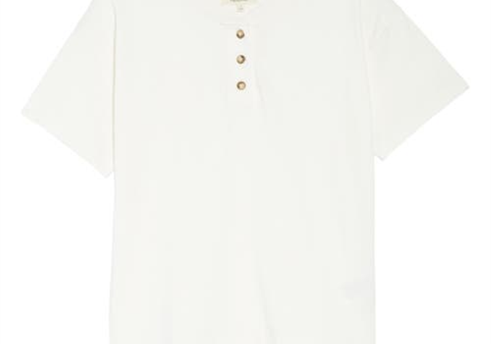 Camiseta Madewell Parkview Henley em azul farol tamanho grande