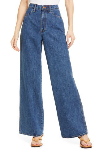 Calça jeans super larga, tamanho 27, lavagem média, Madewell Workwear Edition