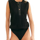 Body Peek Aye Henley Feminino Free People Preto Tamanho X-S