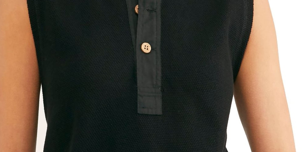 Body Peek Aye Henley Feminino Free People Preto Tamanho X-S