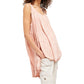 Blusa feminina estampada sem mangas, decote redondo, hi-lo, laranja, tamanho pequeno
