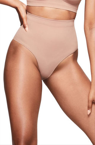 Calcinha modeladora sem costura SKIMS Sculpting de cintura média em Sienna, tamanho pequeno