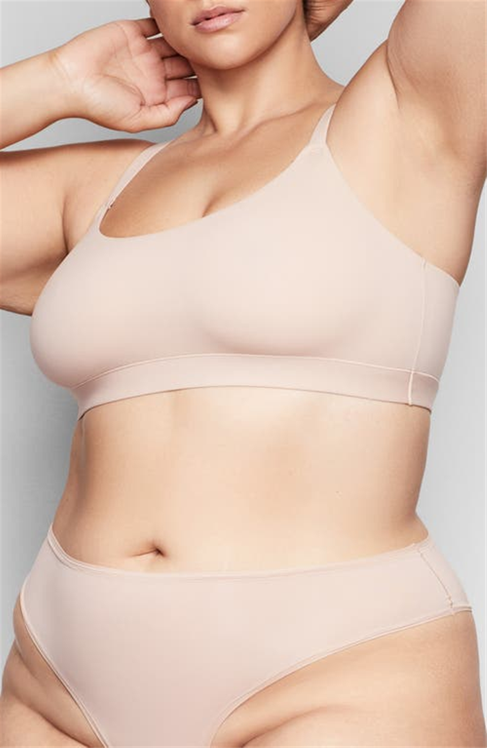 Sutiã Sutiã com Decote Redondo SKIMS Fits Everybody em Mica Tamanho M