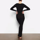 Vestido feminino Skims Onyx Soft Lounge manga comprida tamanho pequeno