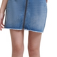 Saia jeans feminina Calvin Klein com zíper frontal e cintura alta, azul, tamanho 25