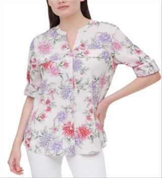 Blusa Calvin Klein Estampada Manga Curta Laranja Tamanho GG