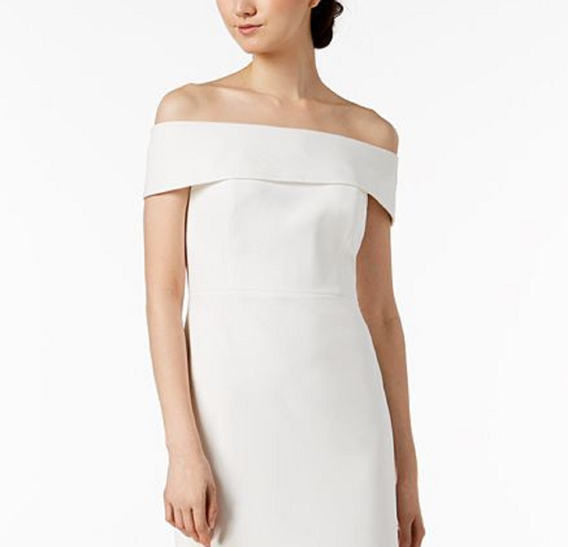 Vestido tubinho tomara que caia Calvin Klein feminino, branco, tamanho 10, pequeno