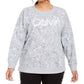 Calvin Klein Moletom Feminino Active Snake Print Logo Cinza Tamanho 1X