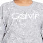 Calvin Klein Moletom Feminino Active Snake Print Logo Cinza Tamanho 1X