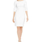 Vestido Calvin Klein Feminino Manga 3/4 Branco Tamanho 4 Petite