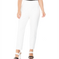 Calça social feminina Calvin Klein com cintura plissada e ajuste slim, branca, tamanho 4