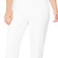 Calça social feminina Calvin Klein com cintura plissada e ajuste slim, branca, tamanho 4