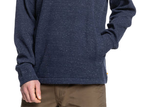 Moletom masculino Quiksilver com gola simulada e zíper 1/4, azul, tamanho pequeno