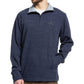 Moletom masculino Quiksilver com gola simulada e zíper 1/4, azul, tamanho pequeno