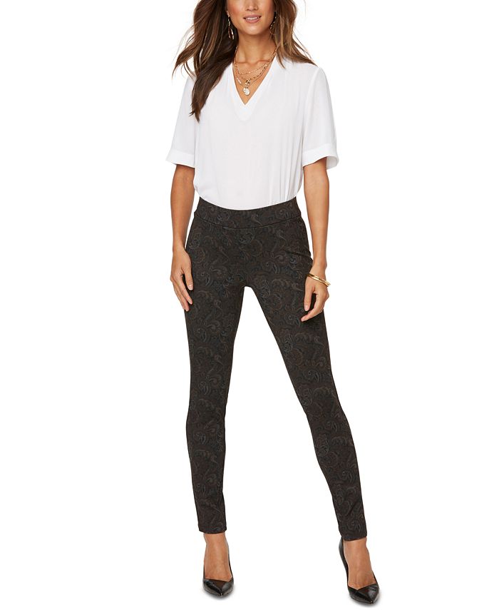 Leggings Paisley Ponte Feminina NYDJ Pretas Tamanho 6