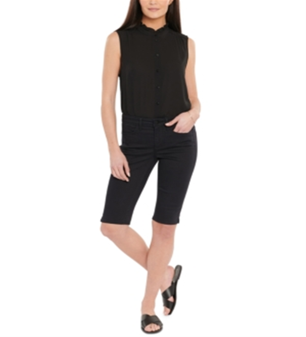 Bermuda jeans feminina NYDJ preta tamanho 0