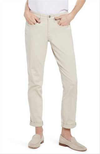 Calça Jeans Feminina NYDJ Margot Cuffed Ankle Leg Straight Girlfriend Marrom Tamanho 18