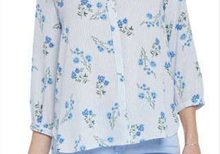 Blusa de crepe Nydj Riviera Blossoms, extragrande