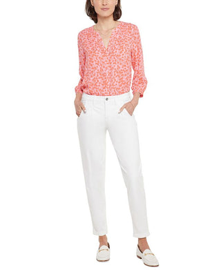 Calça feminina NYDJ Carrot Slim Fit, branca, tamanho 10