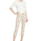 Calça jeans capri feminina Chloe com fenda lateral, branca, tamanho 14, da NYDJ