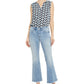 Calça jeans feminina NYDJ flare com bainha desfiada, azul, tamanho 8