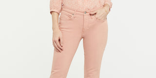 Calça jeans feminina NYDJ reta, marrom, tamanho 8