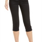Calça jeans Nydj Aubrey Crop Slim Straight Leg Preta Tamanho 00