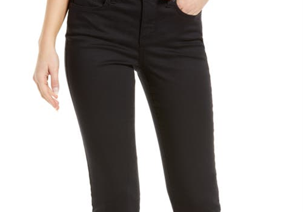Calça jeans Nydj Aubrey Crop Slim Straight Leg Preta Tamanho 00