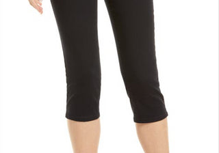 Calça jeans Nydj Aubrey Crop Slim Straight Leg Preta Tamanho 00