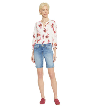 Shorts jeans feminino NYDJ Maele Ella com fenda lateral, tamanho 2