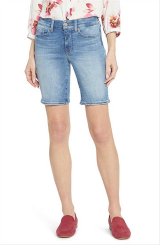 Shorts jeans feminino NYDJ Maele Ella com fenda lateral, tamanho 16