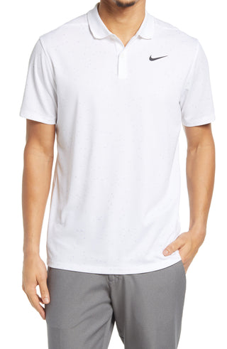Polo Nike Golf Dri-Fit Victory em branco/preto, tamanho grande