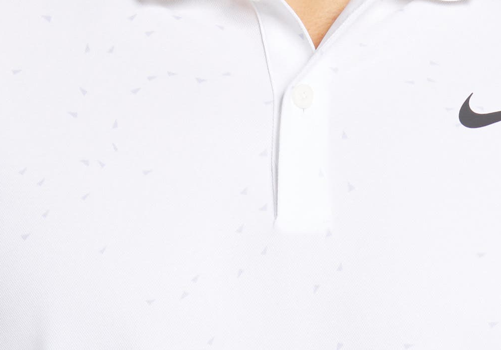 Polo Nike Golf Dri-Fit Victory em branco/preto, tamanho grande