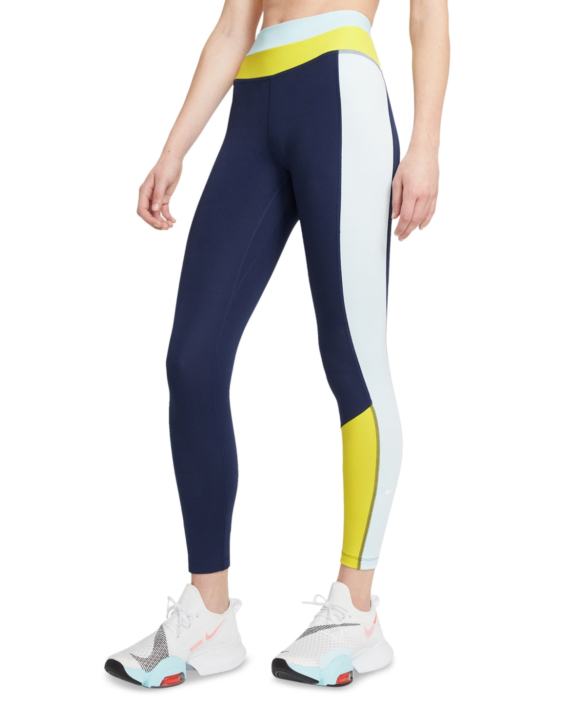 Legging Nike Dri Fit Colorblock Feminina Azul Tamanho XS