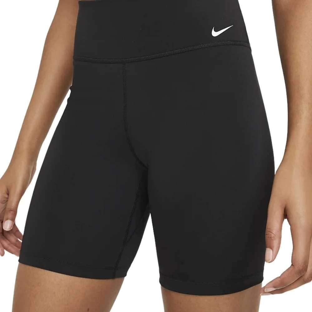 Shorts de ciclismo Nike One de cintura média - Preto/Branco, tamanho M