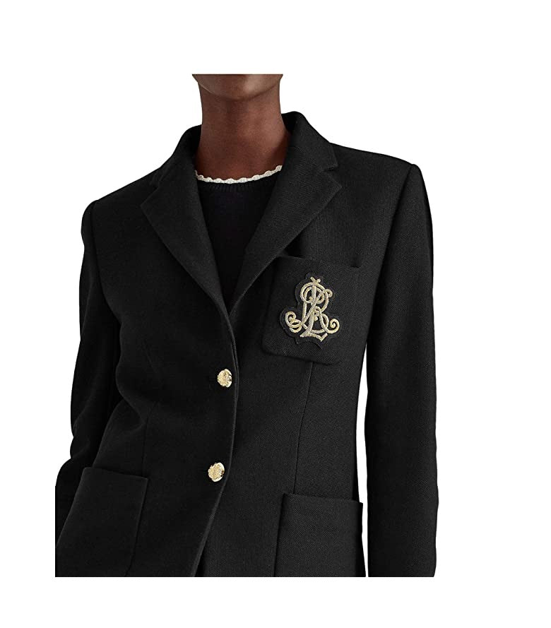 Ralph Lauren Blazer Feminino com Patch Jacquard Preto
