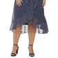 Vestido sem mangas com estampa de bolinhas Jessica Howard feminino, azul, tamanho 22W