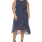 Vestido sem mangas com estampa de bolinhas Jessica Howard feminino, azul, tamanho 22W