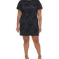 Vestido curto de renda feminino Jessica Howard, preto, tamanho XX-G