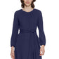 Vestido feminino Jessica Howard com babados, comprimento alto e baixo, azul, tamanho 8, pequeno