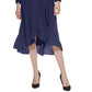 Vestido feminino Jessica Howard com babados, comprimento alto e baixo, azul, tamanho 8, pequeno